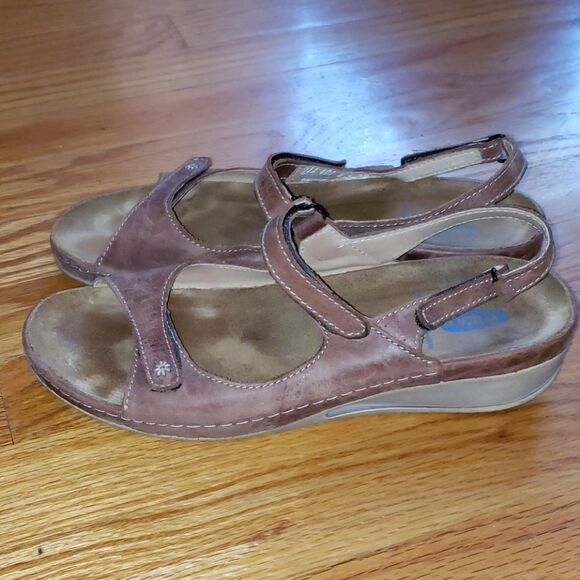 Wolky brown leather slingback Sandals - Picture 4 of 8